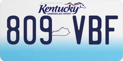 KY license plate 809VBF