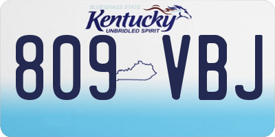 KY license plate 809VBJ