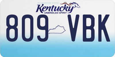 KY license plate 809VBK