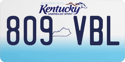 KY license plate 809VBL