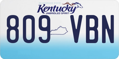 KY license plate 809VBN