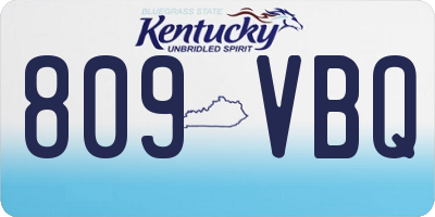 KY license plate 809VBQ