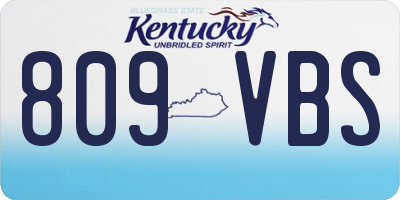 KY license plate 809VBS