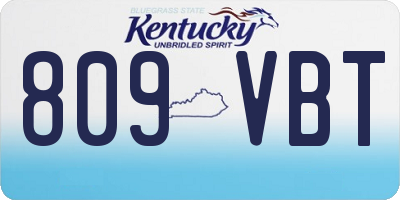 KY license plate 809VBT