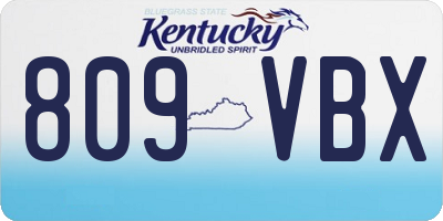 KY license plate 809VBX