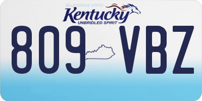 KY license plate 809VBZ