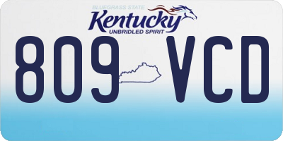 KY license plate 809VCD