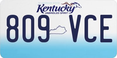 KY license plate 809VCE