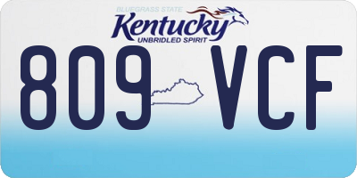 KY license plate 809VCF