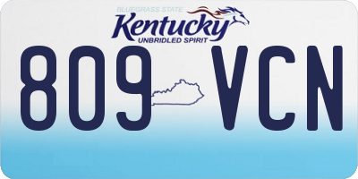 KY license plate 809VCN