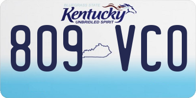 KY license plate 809VCO