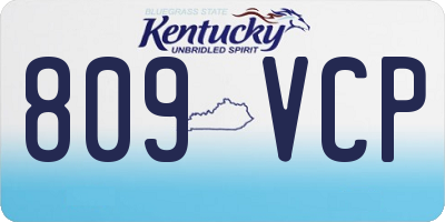 KY license plate 809VCP