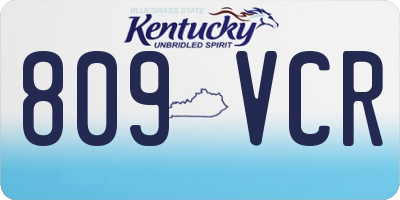 KY license plate 809VCR
