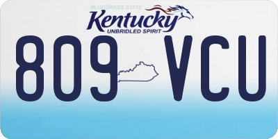 KY license plate 809VCU