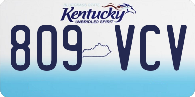 KY license plate 809VCV