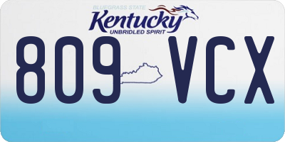KY license plate 809VCX