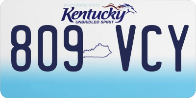 KY license plate 809VCY