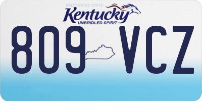 KY license plate 809VCZ