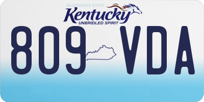 KY license plate 809VDA