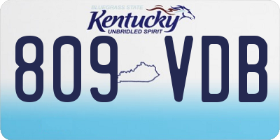 KY license plate 809VDB