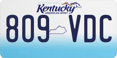 KY license plate 809VDC