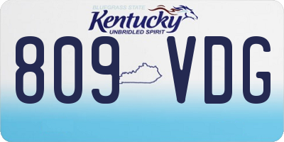 KY license plate 809VDG