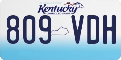 KY license plate 809VDH