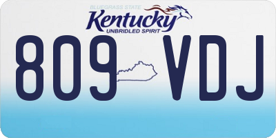 KY license plate 809VDJ