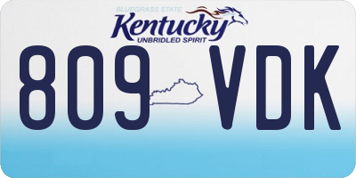 KY license plate 809VDK
