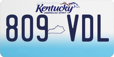 KY license plate 809VDL