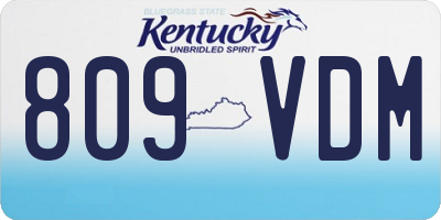 KY license plate 809VDM