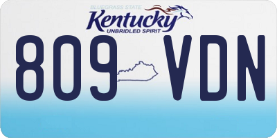 KY license plate 809VDN