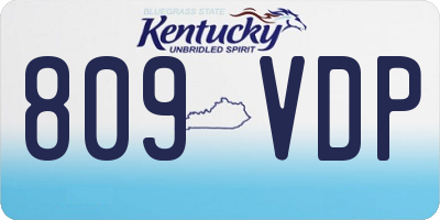 KY license plate 809VDP