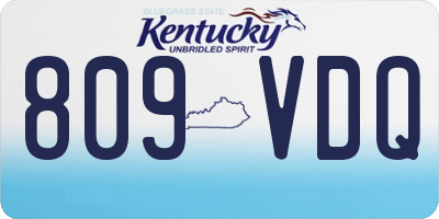 KY license plate 809VDQ