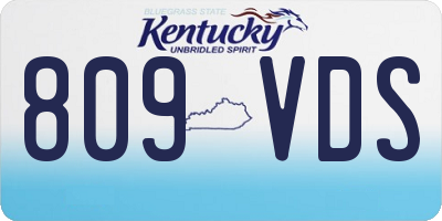 KY license plate 809VDS