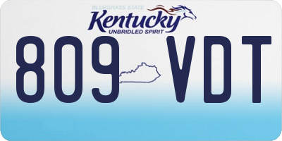 KY license plate 809VDT