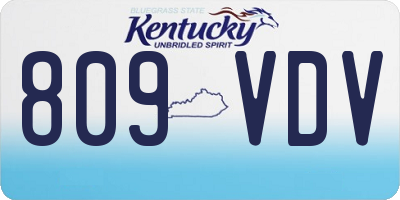 KY license plate 809VDV