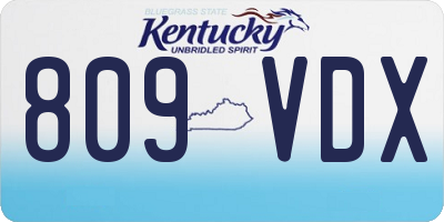 KY license plate 809VDX