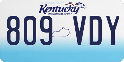 KY license plate 809VDY