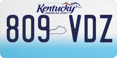 KY license plate 809VDZ