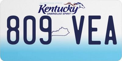 KY license plate 809VEA