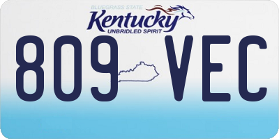 KY license plate 809VEC