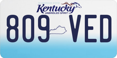 KY license plate 809VED