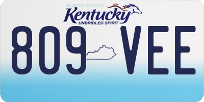 KY license plate 809VEE