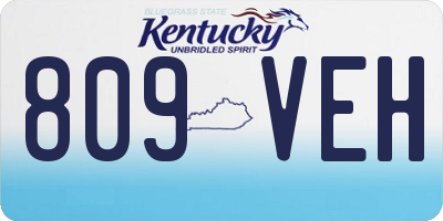 KY license plate 809VEH