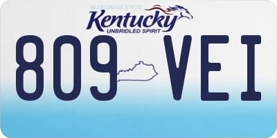 KY license plate 809VEI