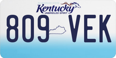 KY license plate 809VEK
