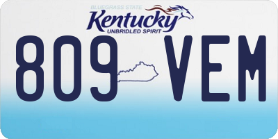 KY license plate 809VEM