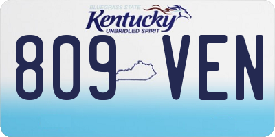 KY license plate 809VEN