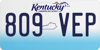 KY license plate 809VEP